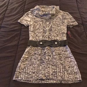 Cowlneck Belted Sweater